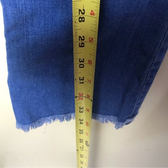 Stella McCartney Flare Boot Leg Jeans Raw Hem Straight Stretch Zip Fly Italy 26 - Picture 12 of 16
